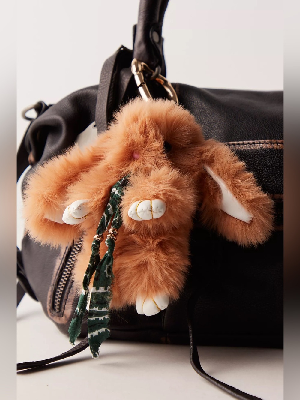 NWT! FP Free People Fluffy Rabbit Bag Charm